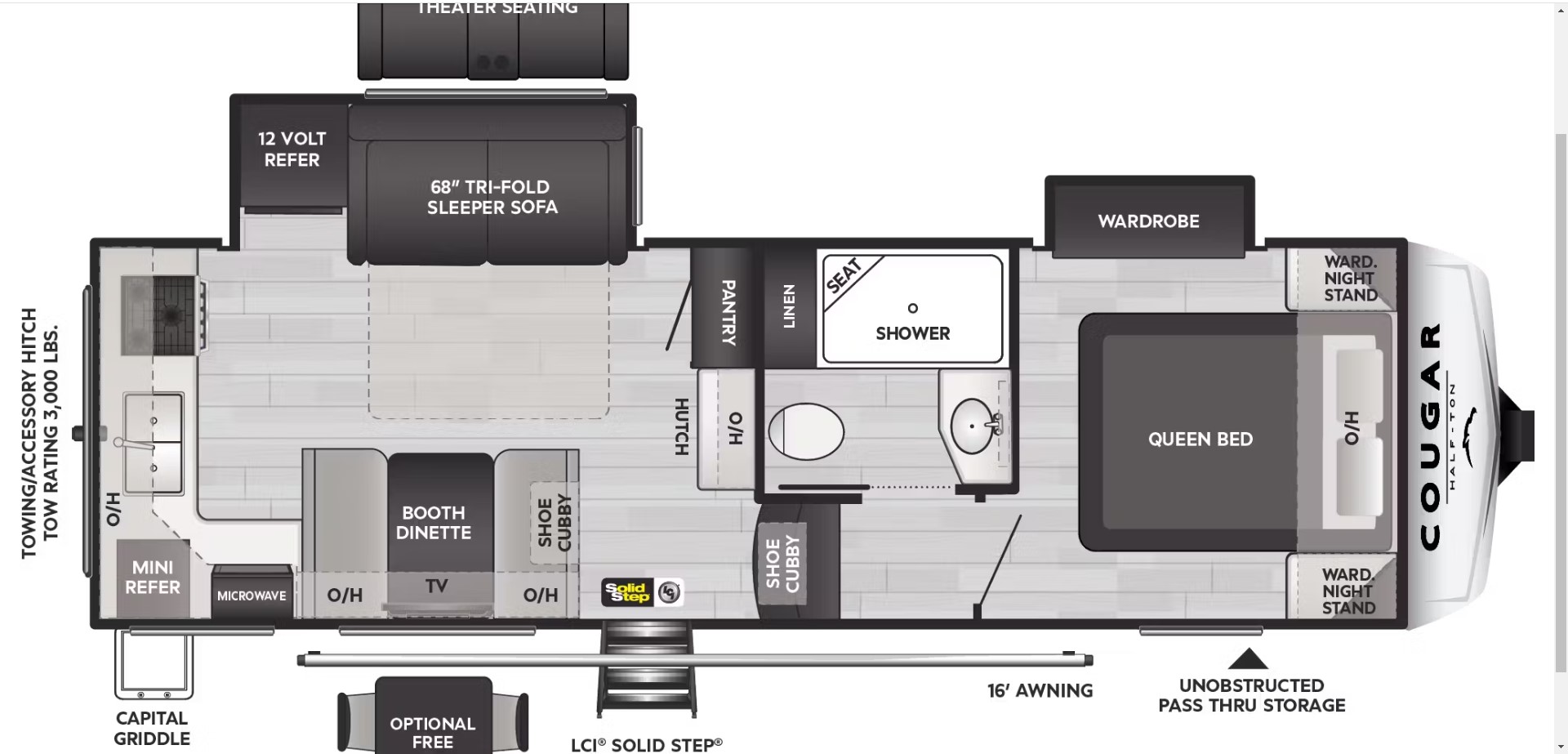 2024 KEYSTONE COUGAR 1/2 TON 25DBSWE, , floor-plans-day image number 0